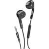 Music Hero auricolari a filo AUX, cuffiette jack 3.5mm, comandi integrati, microfono, semi in-ear, nero