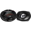 JVC CS-DR6930 Altoparlanti coassiali a 3 vie, 500 W di potenza massima e 70 W RMS, Pressione sonora uniforme di 88 dB/W.m, Woofer da 15 x 23 cm (6' x 9') in mica/carbonio, Nero