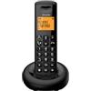 ALCATEL E260 - Telefono fisso cordless DECT - Design compatto - Grande display retroilluminato - Vivavoce - Funzione blocco chiamate indesiderate - Nero