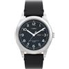 Timex Orologio da uomo Waterbury, 39 mm, cinturino a sgancio rapido in due pezzi in pelle nera, quadrante nero, cassa in acciaio inox TW2W14700