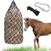 WIYETY Rete da fieno per cavalli grande: rete per mangimi con anelli e moschettoni, rete da fieno per cavalli, 100 cm, maglie 5 x 5 cm, rete da fieno per cavalli, colore: nero
