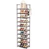 Vicye Scarpiera 10 Ripiani, Scarpiera Migliorare l'utilizzo dello spazio Slim per 20-25 Paia di Scarpe, Scaffale Scarpe in Tessuto, Portascarpe Alta Aperta per Ingresso Corridoio, Soggiorno