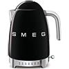 Smeg, Bollitore Temperatura Variabile KLF04BLEU 1,7L, Più Livelli di Temperatura, Filtro Anticalcare Lavabile, Autospegnimento di Sicurezza, Indicatore Livello Acqua, Avvolgicavo, Potenza 2400W, Nero