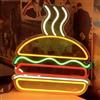 DAKABUKA Segnale luminoso a LED per hamburger da parete, regolabile. Neon luminoso a LED per hamburger per ristorante, bar, negozio di hamburger, cucina casalinga, camera dei bambini, decorazione per fast food