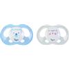 Tigex Soft Touch - Set di 2 ciucci, misura 6-18 mesi
