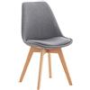 CLP Sedia da Pranzo Linares Plastic I Tessuto I Velluto I Corda I Aspetto Pelle I Poltrona con Struttura in Legno, Colore:Grigio Chiaro, Materiale:Stoffa