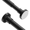Weldun - 2 aste per tende estensibili a pressione, telescopiche, senza foratura, a molla regolabile, per finestre, doccia, bagno, camera da letto, colore: Nero, 46-119 cm