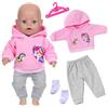 Xerteam 4 vestiti per bambole per bambole da 35,6 a 45,7 cm, vestiti carini per bambole con pony rosa, pantaloni grigi, calzini e gancio, regalo per bambole dolci