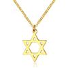 HMOOY Acciaio Inossidabile Stella Di David Collane Con Ciondolo A Sei Punte Megan Star Gioielli Israeliani Ebraici Per Donna Uomo Hip Hop (Gold)