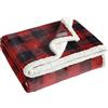 Eddie Bauer Buffalo Plaid Main Biancheria da Letto Reversibile, Motivo Scozzese di Bufalo, Decorazione per la casa per Tutte Le Stagioni, Sherpa Cotone, A Quadretti Rossi, Coperta