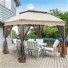BAKAJI Gazebo 3x3 Mt Pieghevole Impermeabile con Tende Zanzariere e Borsa x trasporto