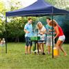 BAKAJI Gazebo 3x3 Pieghevole Impermeabile Richiudibile Fisarmonica Fiera mercato Blu