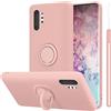 Cadorabo Custodia compatibile con Samsung Galaxy NOTE 10 PLUS in LIQUID ROSA - Custodia per Cellulare in Silicone TPU Flessibile con Anello - Paraurti per Cover Posteriore Ultra Sottile