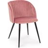 Bizzotto Sedia Queen Velvet blush