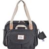 BÉABA, Borsa fasciatoio Ginevra, Modulare, Grande capacità, Scomparti multipli, Tasca frontale rimovibile, Fasciatoio, Tasca per il pranzo isolata, Sistema di aggancio al passeggino, Grigio Scuro
