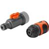 Gardena Kit di collegamento per tubo poroso Gardena: Kit di raccordi per tubo poroso Gardena, raccordo con valvola di regolazione e acquastop (1989-20)