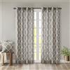 Madison Park Saratoga - Tenda Singola per Finestra con Filtro, Stampa Traforata, 1 Pannello con Occhielli per Soggiorno, Camera da Letto e dormitorio, 127 x 213 cm, Grigio/Bianco