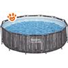 Bestway Piscina Rotonda Steel Pro Max (Ø366x100cm) Finto Legno con Pompa a Filtro Art. 5614X - Steel Pro Max (Ø366x100cm)