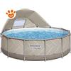 Bestway Piscina Rotonda Steel Pro Max (Ø396x107cm) Design a Strisce con Pompa a Filtro + Ombreggiante Art. 561FY - Steel Pro Max (Ø396x107cm)