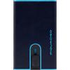 PIQUADRO PORTA CARTE DI CREDITO PELLE, MECCANISMO IN METALLO blu BLU 2 TU
