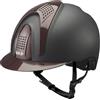 KEP Italia CASCO IN CARBONIO E-LIGHT NERO OPACO CON VISIERA BORDEAUX METALIZZATO E 3 TASSELLI BORDEAUX METALIZZATO