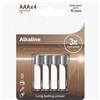 Glowster Batteria AAA/LR03 alcalina, confezione da 4 pezzi, per dispositivi ad alto consumo