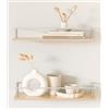 Kazai. Set di Mensole da Muro -STENN- | Mensola da Parete in Metallo e Impiallacciatura in Vero Legno | Scaffale per Bagno, Soggiorno, Cucina e Camera da Letto | Betulla, Bianco