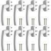GETLITOOL 4 Paia Maniglia per Finestra in Lega di Alluminio Senza Cilindro di Chiusura 8PZ Maniglie per Porte Finestre a Battente Mandrino 35mm con Viti per DIY Protezione Antifurto - Bianco