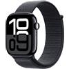 APPLE Watch Series 10 GPS + Cellular 46mm in alluminio color Jet Black con cinturino Sport Loop inchiostro
