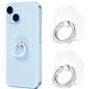VOVIGGOL 2 Pezzi Trasparente Supporto per anello per cellulare Universale Cellulare Anello Rotazione 360° Gradi Smartphone Ring per iPhone, Samsung, Huawei, Tutti Gli Smartphone e Tablet