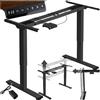 TecTake® Telaio per Scrivania Regolabile in Altezza, Struttura in Acciaio con Due Motori, Ideale per Scrivania Ufficio, Tavolo da Lavoro e Scrivania Computer, 110-168 x 60 x 70-119cm - Nero