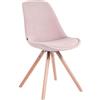 CLP Sedia Design Toulouse Imbottita in Velluto I Sedia da Pranzo Design Scandinavo I Sedia Pranzo con Telaio in Legno, Colore:Rosa, Colore del Telaio:Natura