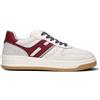 HOGAN - H630 Sneaker donna bianca/bordeaux in pelle