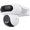 EZVIZ H90 2K 4MP (H90 Dual) Telecamera PTX Esterno IP65, Doppio Obiettivo, visione panoramica 360 gradi, doppio pattugliamento. Rilevamento forme umane / veicoli alimentata dall'intelligenza artificiale. Difesa attiva con sirena, Alexa e Google - EZH902K