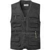 KTWOLEN Gilet da Pesca Uomo Gilet da Viaggio Sport Multitasca Giubbino da Lavoro Smanicato Reporter Caccia Gilet da Fotografi Giacche Safari, Nero, L