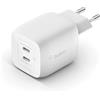 Belkin Doppio caricabatteria da parete USB-C da 45 W, ricarica rapida PD 3.0, caricatore USB C con tecnologia GaN per iPhone 16, 15, 14, 13, Pro, Pro Max, iPad, MacBook, Galaxy S24, S23, Tab e altri