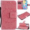 Generic Cover per iPhone 12 Mini, Flip Libro Wallet Case Custodia in Pelle PU, Slot per Schede, con Magnetica a Scatto per iPhone 12 Mini, Rosa