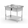 Hendi Tavolo Doppio Lavabo Con Ripiano Budget Line - Da Montare 1000x600x(h)850mm 817032