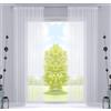 Gardinenbox 2er Set Fadengardinen con Passante per Tunnel e Nastro Arricciato, Adatto per aste binari per Tende. Divisorio Fadenstores 20303CN2, 100% Poliestere, Bianco, HxB 250x140 cm