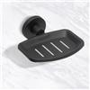 IPEA Portasapone Adesivo da Parete in Metallo Nero - Non Necessita Foratura - Design Moderno - Porta Sapone da Muro da Incollare in Bagno, Doccia, Cucina, Casa - Porta Saponetta o Spugna - Autodesivo