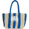 SUNDEK VITA BORSA IN PAGLIA INTRECCIATA CON LOGO RICAMATO Mare