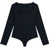 FREDDY BODY SCOLLO QUADRATO IN JERSEY DI COTONE OR N Donna