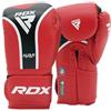 RDX Aura Plus T-17 - Guantoni da boxe in pelle Maya Hide, imbottitura MG-3 e schiuma Max-Shock per allenamento, sparring, kickboxing e muay thai, fascia Quick-EZ, colore rosso, 14 oz