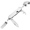 Tadipri Posate Campeggio Pieghevoli 4 In 1Stoviglie Da Campeggio In Acciaio Inossidabile-Coltello, Forchetta, Cucchiaio, Apribottiglie -Pieghevole Da Posate Portatile Multiuso -Cottura Mangiare Campin