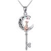CUPENDA Collana Volpe Argento Sterling Collana Volpe Luna Chiave per Donna Gioielli Regali per Ragazze