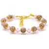 Sospiri Venezia - Bracciale da Donna con 9 Perle di Vetro Murano e 10 Cristalli di Boemia, Braccialetto Originale, Gioiello Ideale per Regalo, Made in Italy con Certificato (lilla)