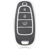 OFF WE GO Custodia Chiave Cover Chiave Guscio Chiavi per Hyundai Tucson Nexo Santa Fe TM Ioniq 5 Sonata DN8 TPU Copri Chiavi Telecomando Auto Portachiavi, Argento Grigio