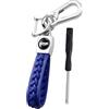 CGEAMDY Anello Portachiavi per Auto, Portachiavi in Pelle Intrecciata, Anti-Smarrimento Porta Chiavi Auto, Porta Chiavi in Pelle Intrecciata Multicolore, Per Chiavi Di Auto, Moto Casa(Blu)