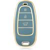 OFF WE GO Custodia Chiave Cover Chiave Guscio Chiavi per Hyundai Tucson Nexo Santa Fe TM Ioniq 5 Sonata DN8 TPU Copri Chiavi Telecomando Auto Portachiavi, Oro Blu