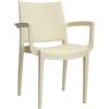Ristosubito Poltroncina da esterno impilabile TESR Struttura in polipropilene Modello 1156-WAM Beige